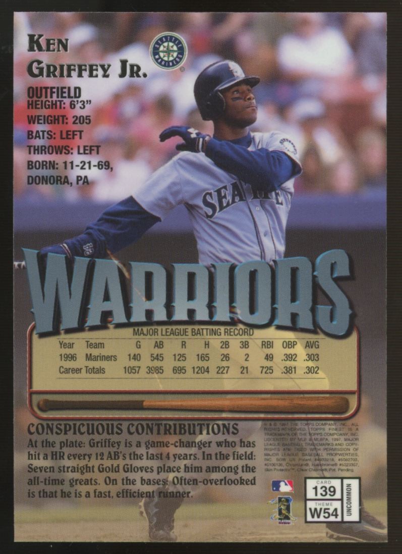 1997 Topps Finest Ken Griffey Jr. Warriors Uncommon #139