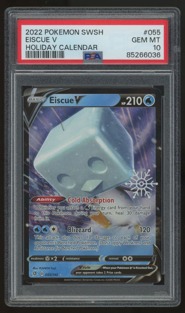 2022 Pokemon Eiscue V Holiday Calendar #055 PSA 10