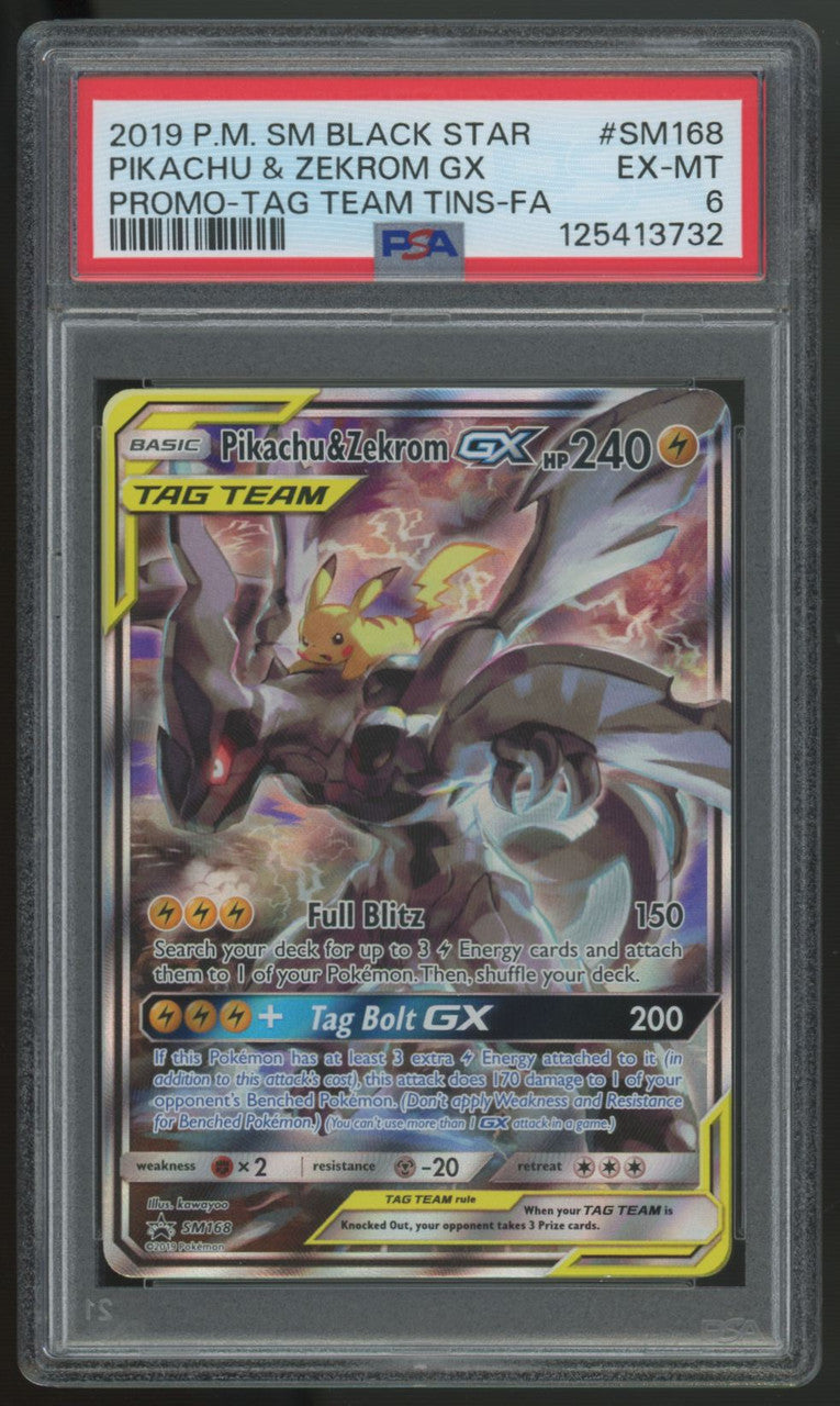 2019 Pokemon Pikachu & Zekrom GX Tag Team Promo #SM168 PSA 6