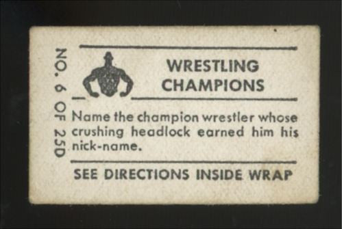 1948 Topps Magic Strangler Lewis Wrestling Champions #6 G/VG