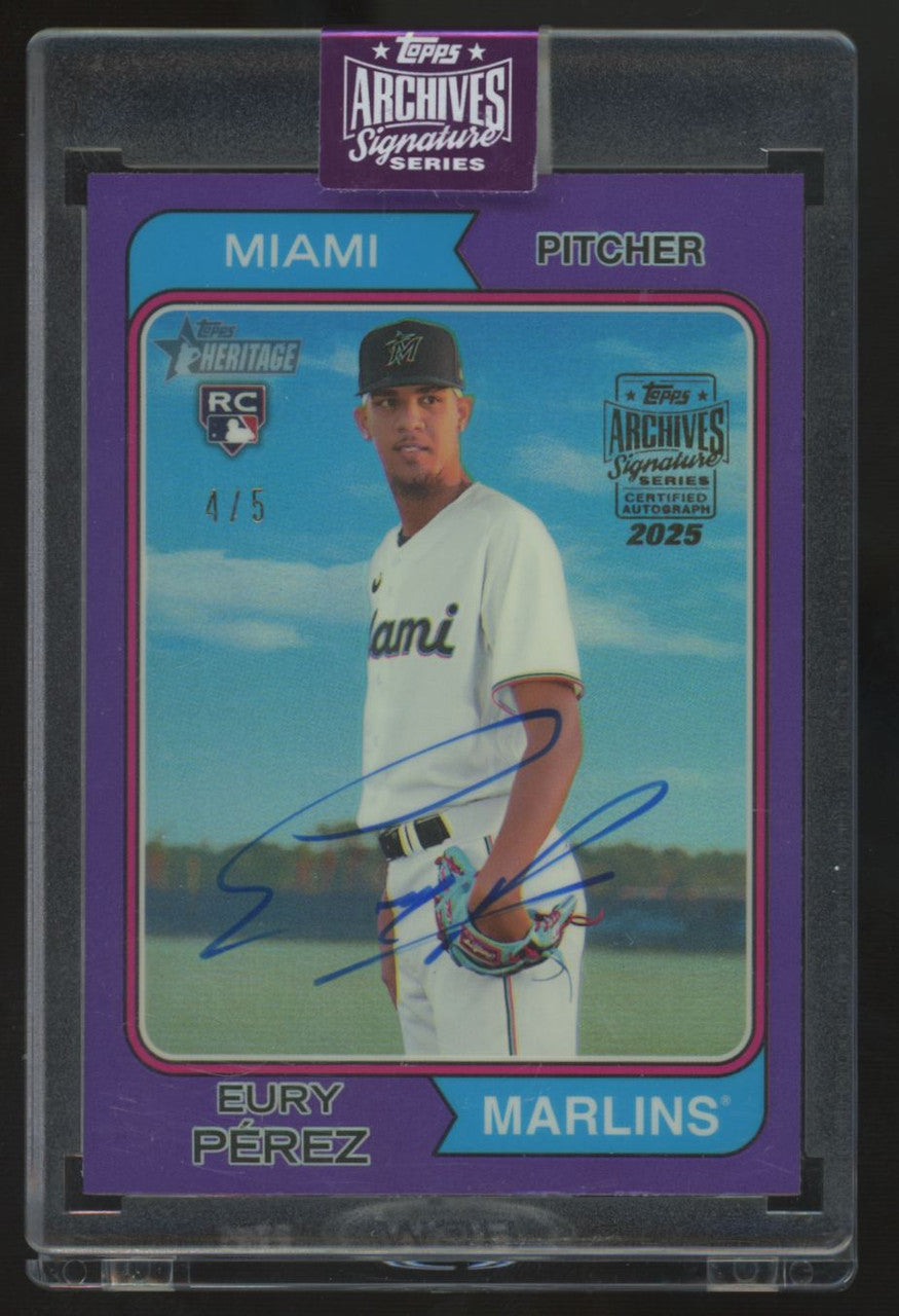 2025 Topps Archives Signature Series Eury Perez Auto /5 #545