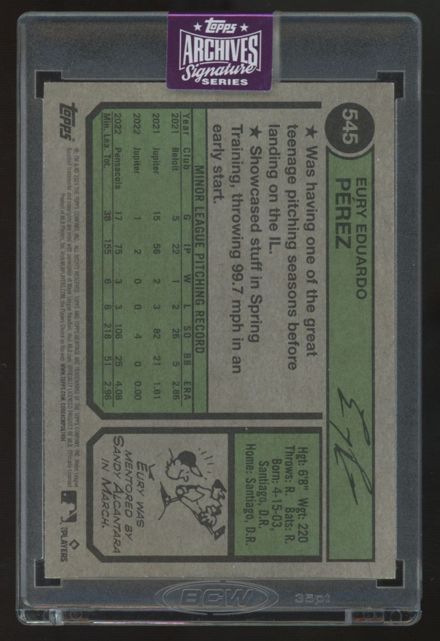 2025 Topps Archives Signature Series Eury Perez Auto /5 #545