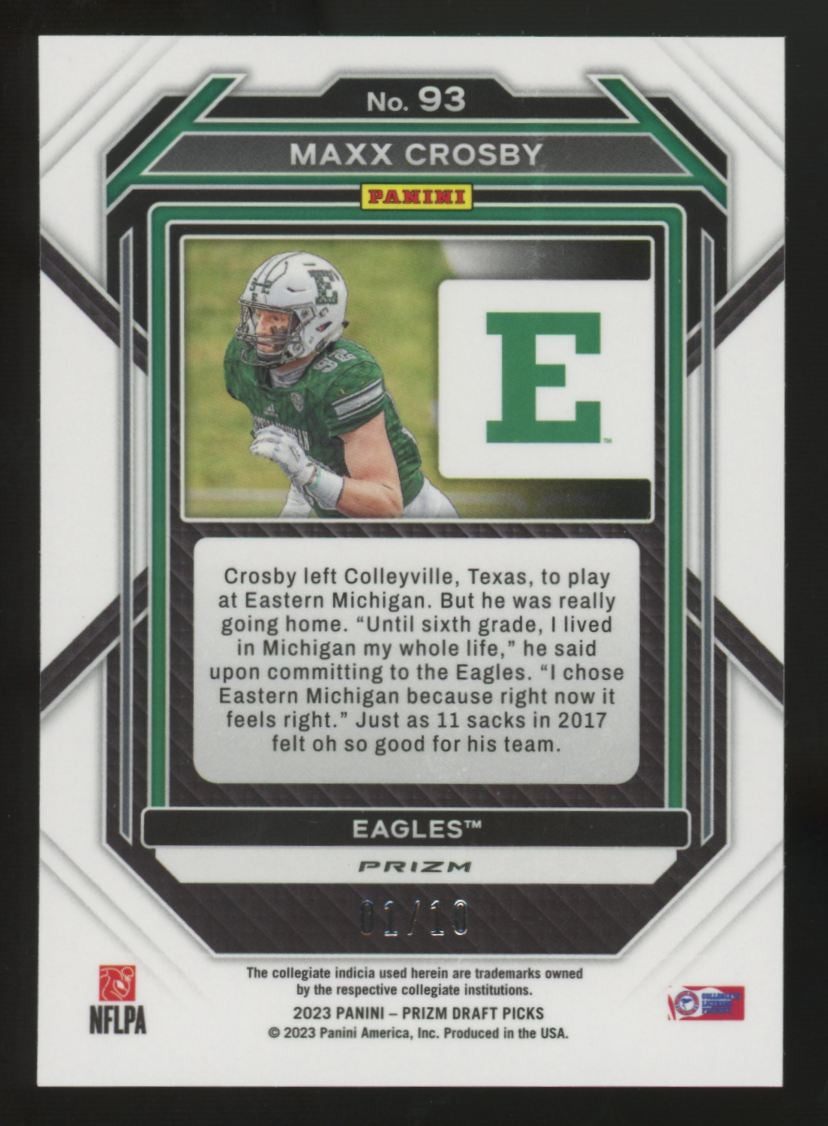2023 Panini Prizm Draft Maxx Crosby Gold /10 #93