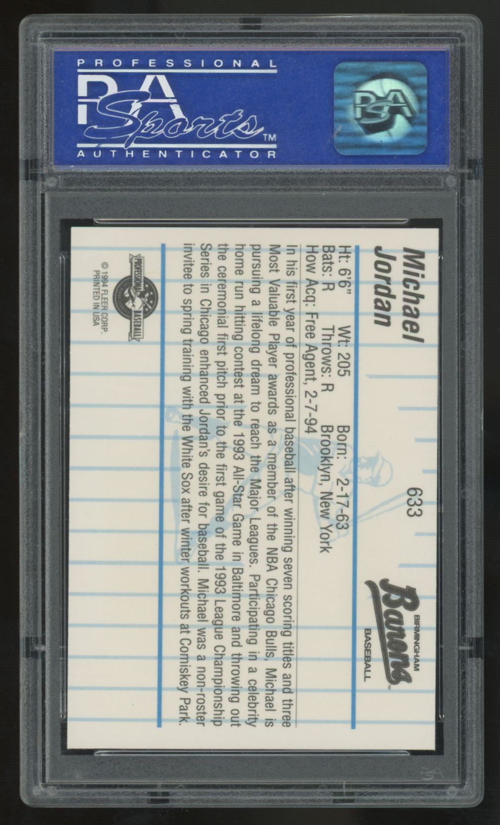 1994 Pro Cards Michael Jordan #633 PSA 8