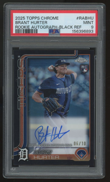 2025 Topps Chrome Brant Hurter RC Black Refractor Auto /10 #RA-BHU PSA 9