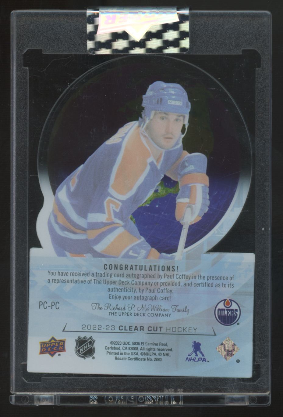 2022-23 Upper Deck Clear Cut Paul Coffey Pride Auto /99 #PC-PC