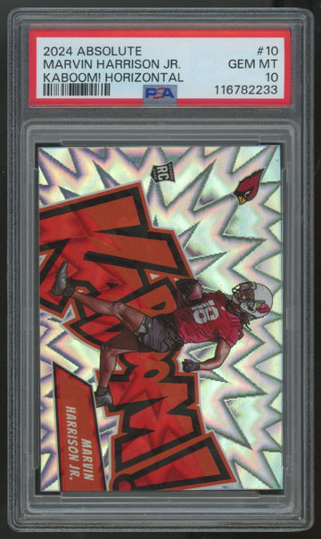 2024 Panini Absolute Marvin Harrison Jr. RC Kaboom! Horizontal SSP #10 PSA 10