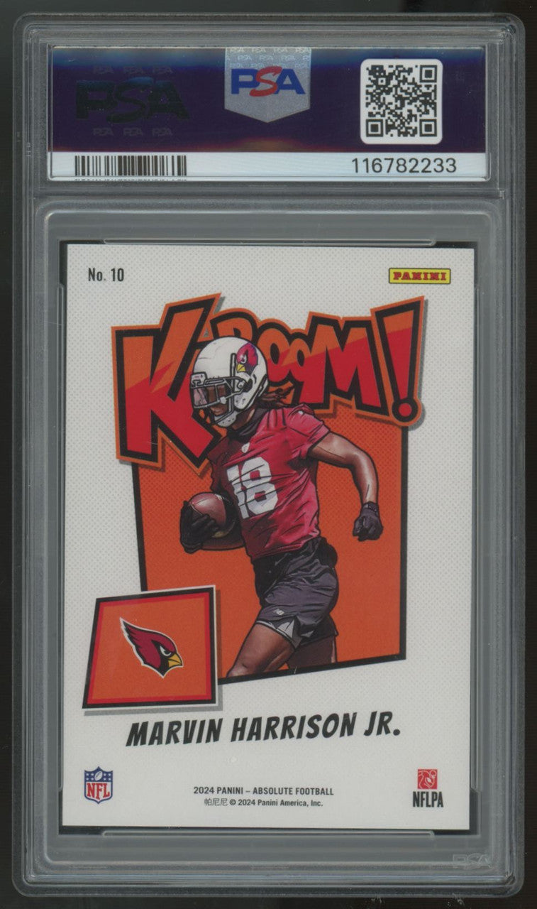 2024 Panini Absolute Marvin Harrison Jr. RC Kaboom! Horizontal SSP #10 PSA 10