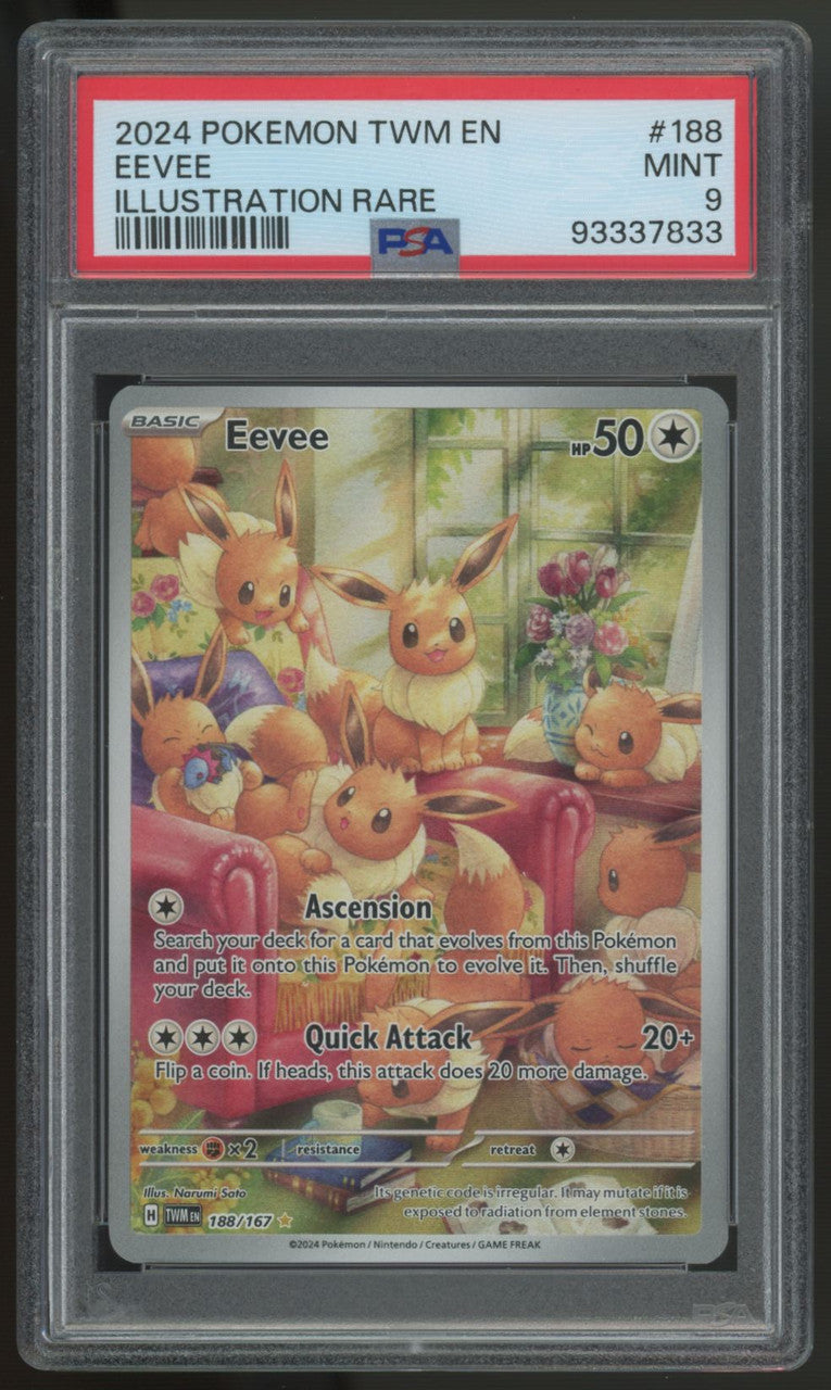 2024 Pokemon Eevee Twilight Masquerade Illustration Rare #188 PSA 9