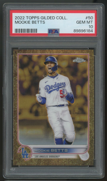 2022 Topps Chrome Gilded Collection Mookie Betts /99 #50 PSA 10