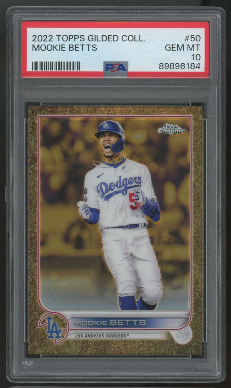 2022 Topps Chrome Gilded Collection Mookie Betts /99 #50 PSA 10