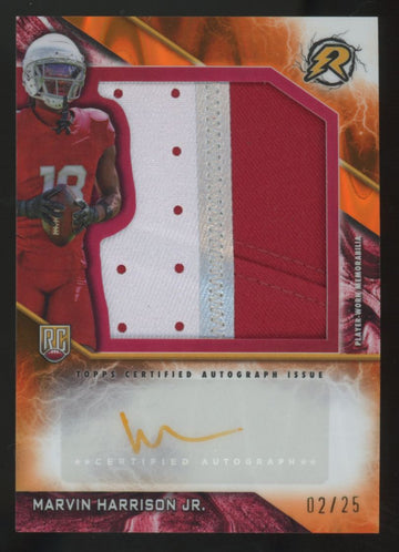 2024 Resurgence Marvin Harrison Jr. RC Orange Power Surge Patch Auto RPA /25