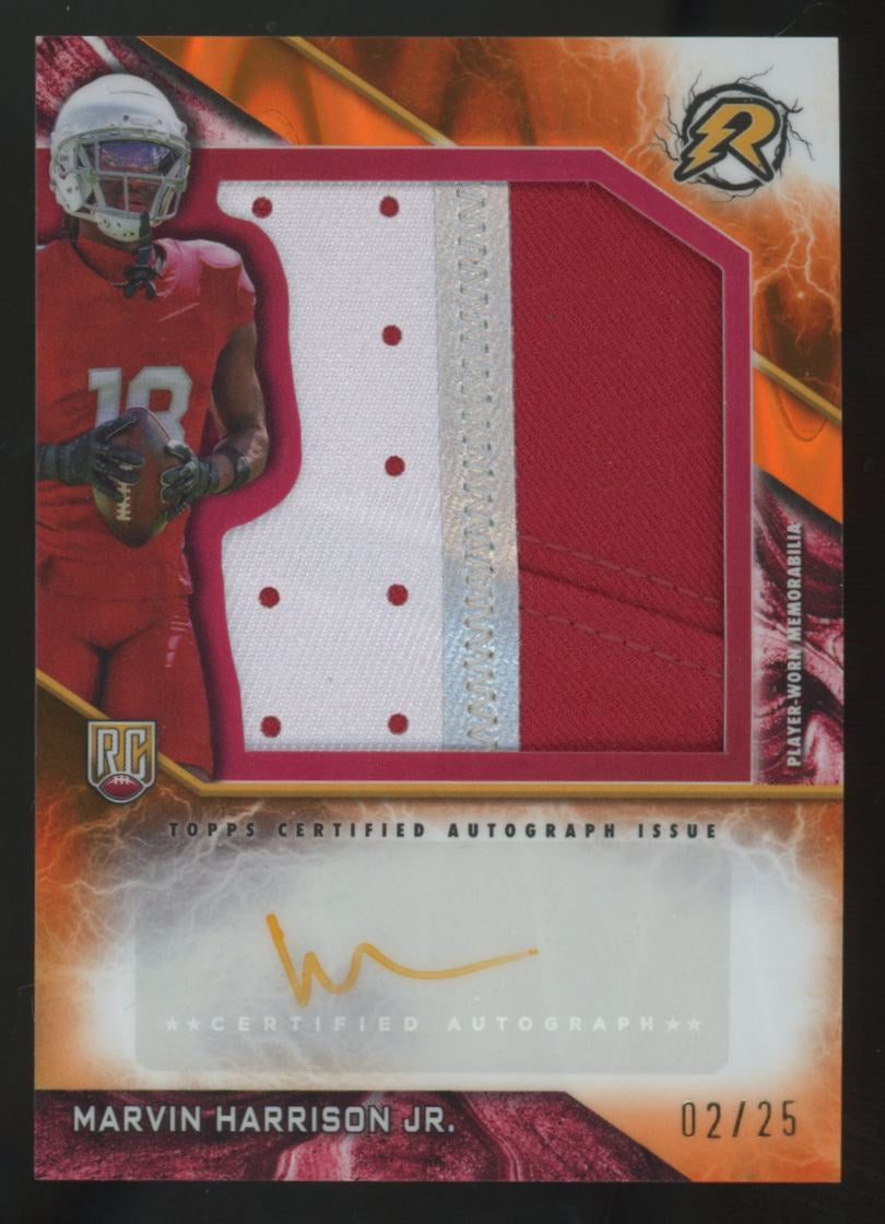 2024 Resurgence Marvin Harrison Jr. RC Orange Power Surge Patch Auto RPA /25