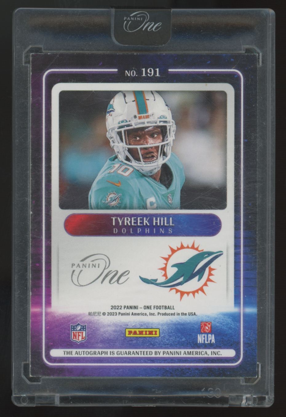 2022 Panini One Tyreek Hill Presenting Auto /35 #191