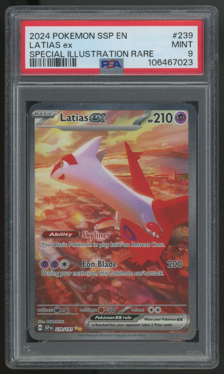 2024 Pokemon Latias ex Surging Sparks Special Illustration Rare #239 PSA 9 (B)
