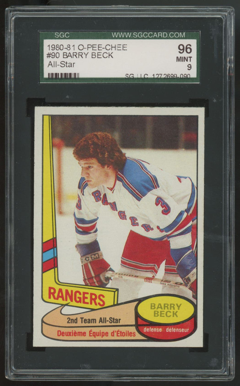 1980-81 O-Pee-Chee Barry Beck All-Star #90 SGC 9