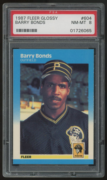 1987 Fleer Glossy Barry Bonds RC #604 PSA 8 *065