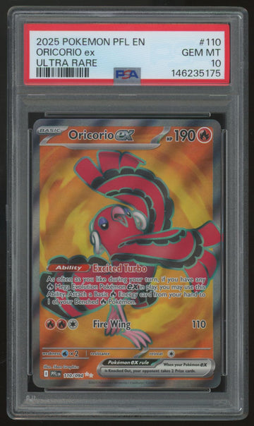2026 Pokemon Oricorio ex Phantasmal Flames Ultra Rare #110 PSA 10
