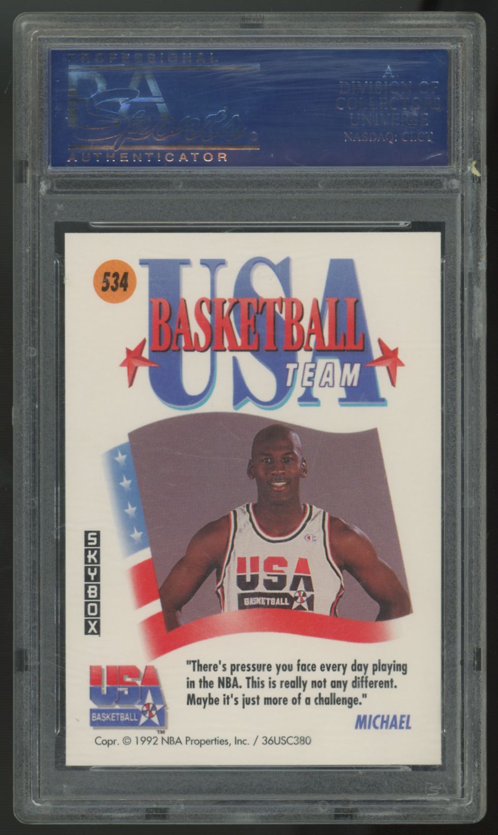 1991-92 Skybox Michael Jordan Barcelona / Team USA #534 PSA 10