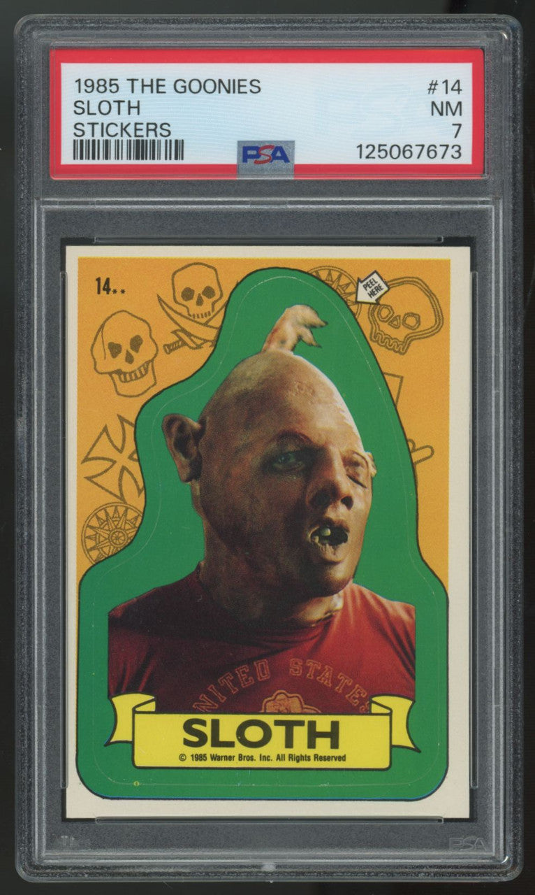 1985 The Goonies Sloth Stickers #14 PSA 7