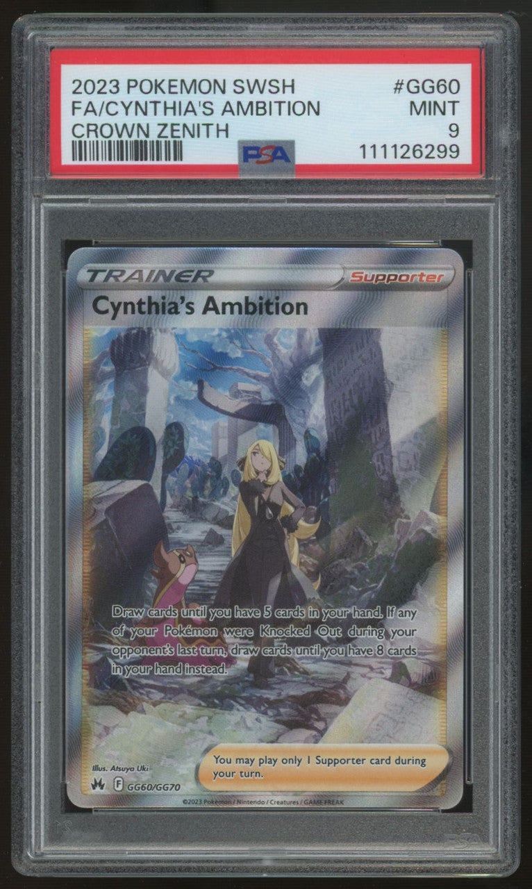 2023 Pokemon Cynthia's Ambition Crown Zenith Full Art #GG60 PSA 9