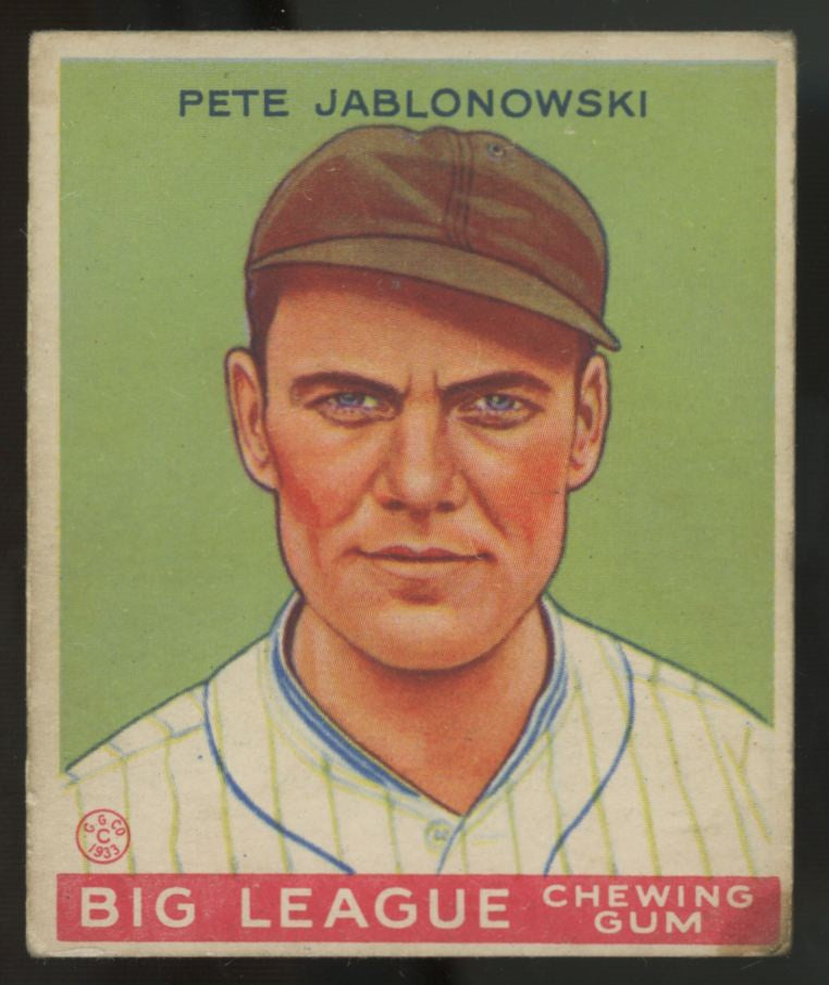 1933 Goudey Pete Jablonowski #83 G/VG