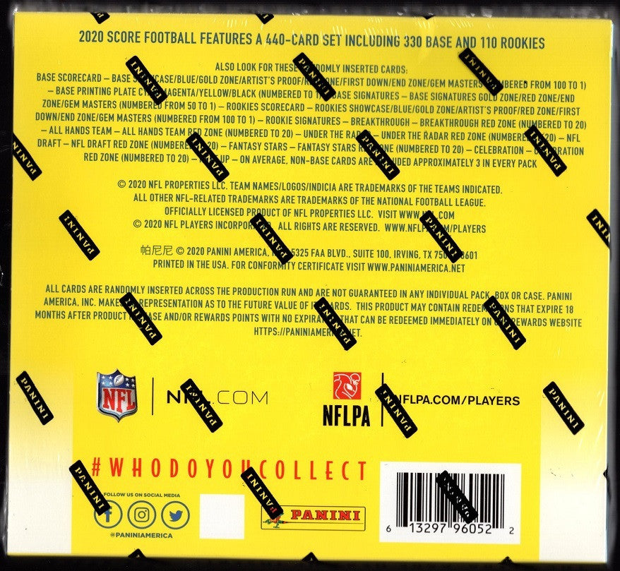2020 Score Football Hobby Hybrid Box