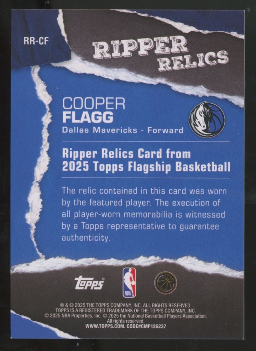 2025-26 Topps Flagship Cooper Flagg RC Surge Ripper Relics Patch /99 #RR-CF