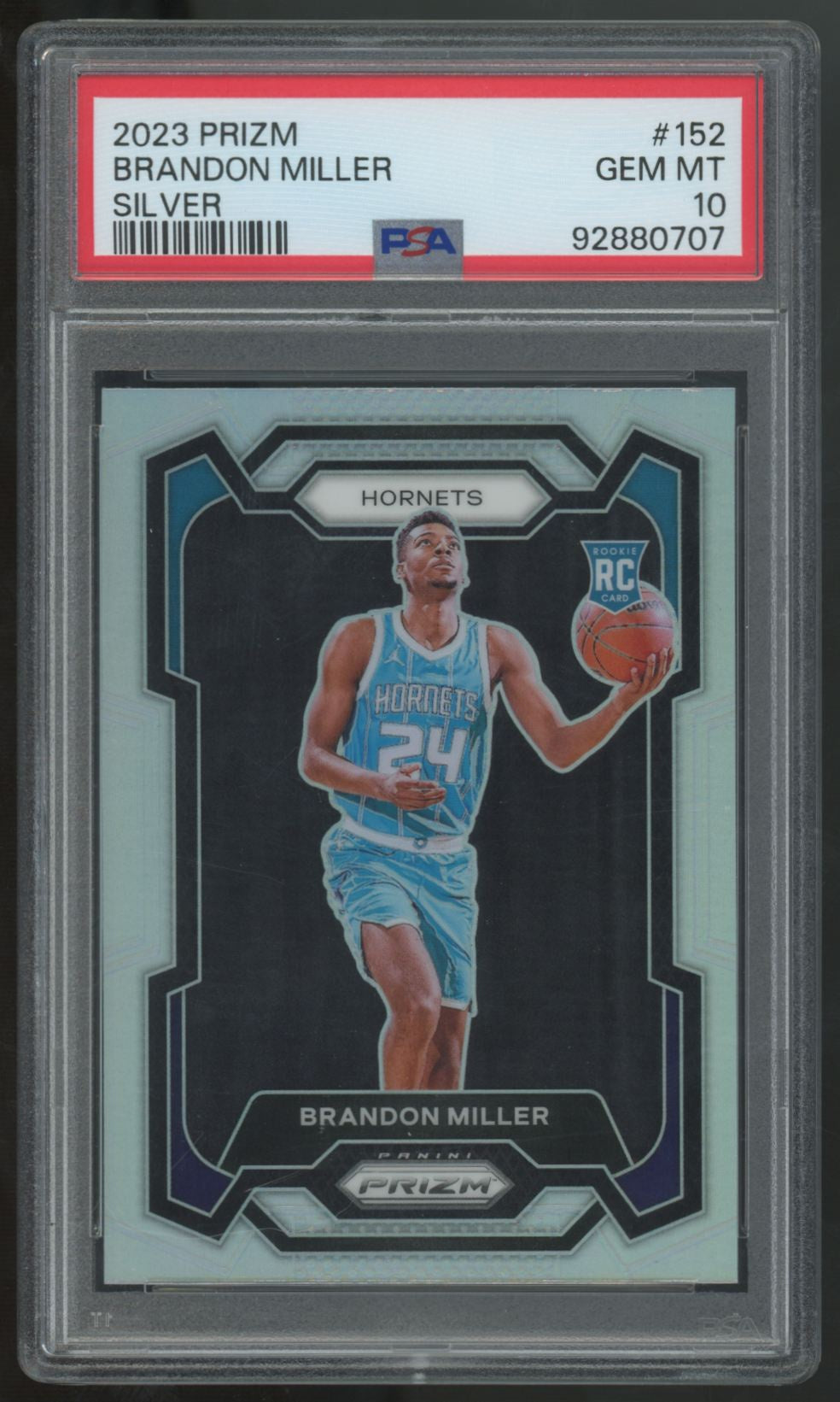 2023-24 Panini Prizm Brandon Miller RC Silver #152 PSA 10
