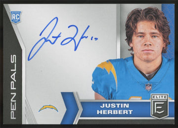 2020 Panini Elite Justin Herbert RC Pen Pals Auto #PP3
