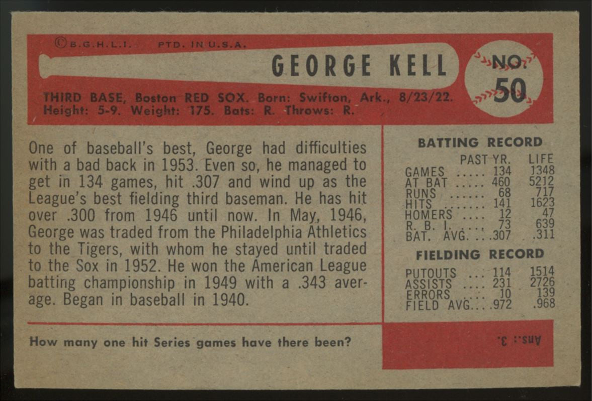 1954 Bowman George Kell #50 EX