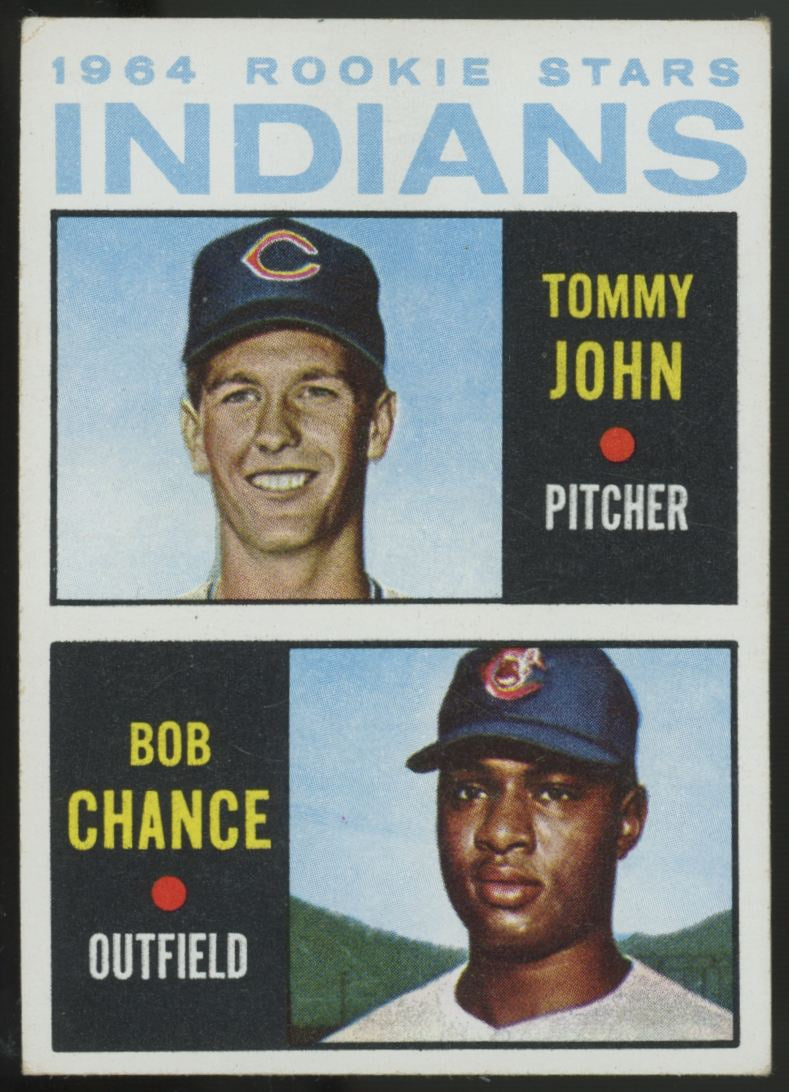 1964 Topps Tommy John/Bob Chance RC Rookie Stars #146 EX