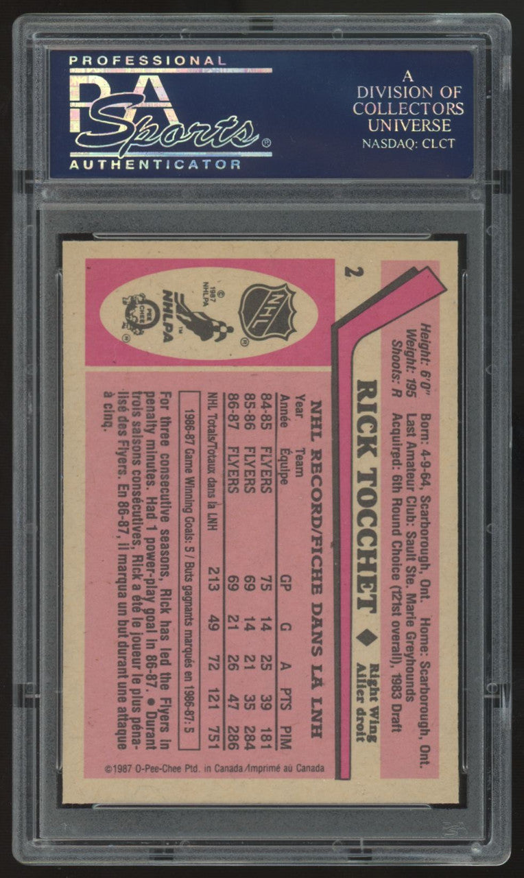1987-88 O-Pee-Chee Rick Tocchet RC #2 PSA 10