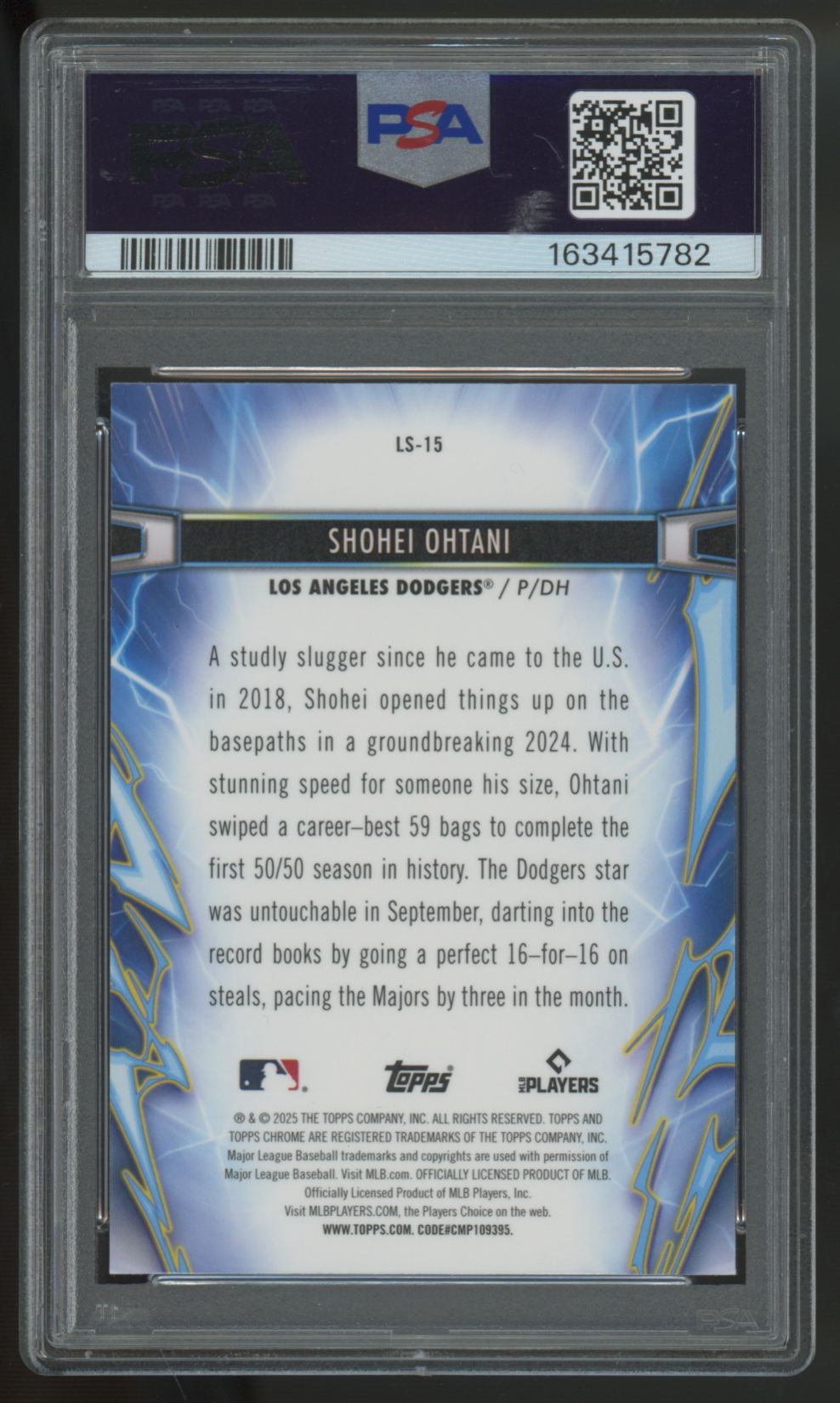 2025 Topps Chrome Cosmic Shohei Ohtani Light Speed #LS-15 PSA 9