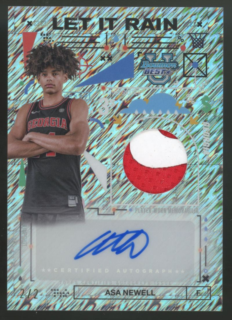 2024-25 Bowman Best University Asa Newell Let It Rain Patch Auto Brand Logo /2