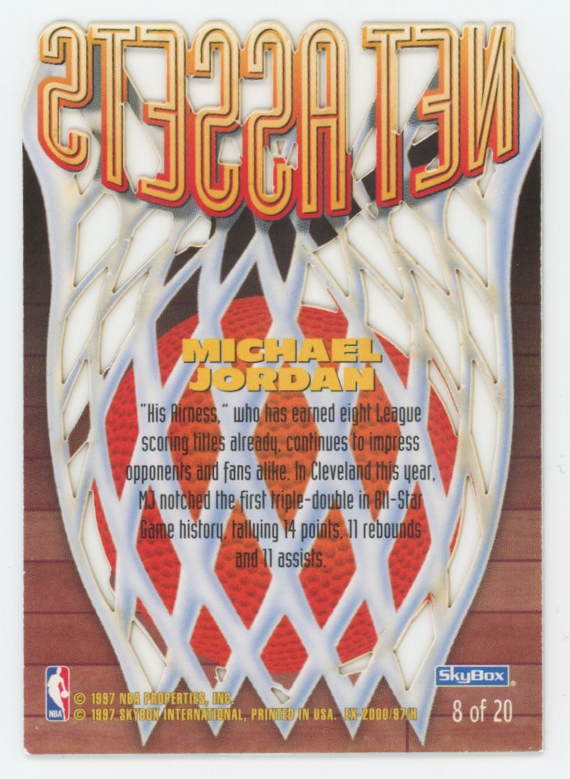 1996-97 Skybox EX2000 Michael Jordan Net Assets Die Cut #8 EX/MT
