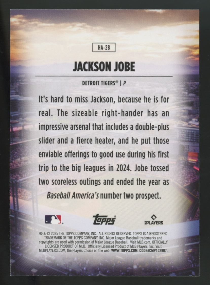 2025 Topps Series Two Jackson Jobe RC Home Field Advantage #HA-28