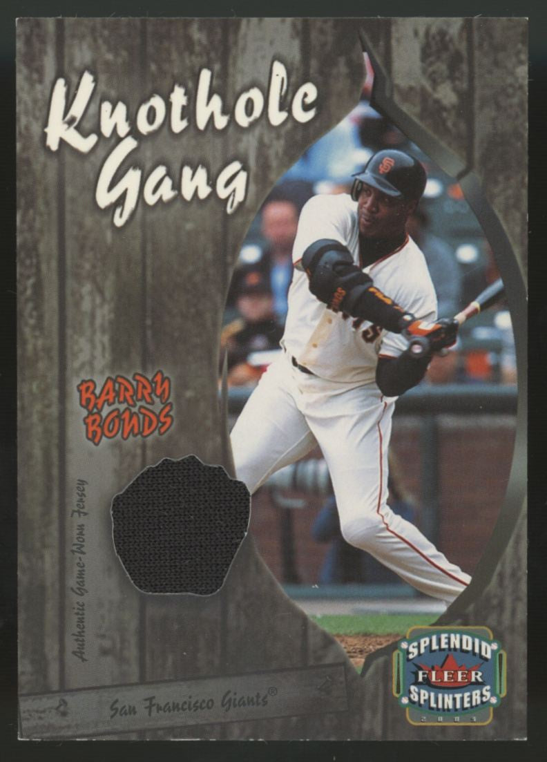 2003 Fleer Splendid Splinters Barry Bonds Knothole Gang Patch #BB-KG