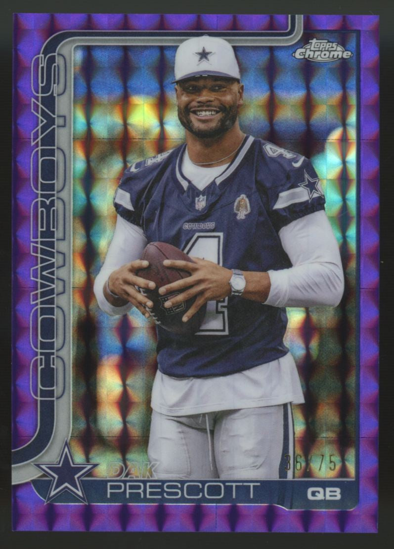 2025 Topps Chrome Dak Prescott Image Variation Purple Geometric /75 #79