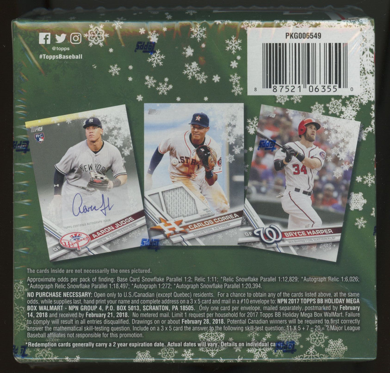 2017 Topps Baseball Holiday Box Factory Sealed