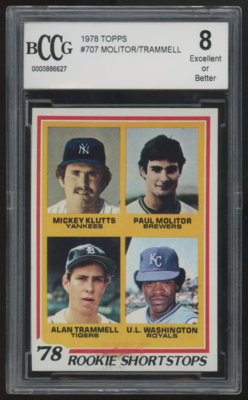 1978 Topps Paul Molitor/Alan Trammell RC Shortstops #707 BCCG 8