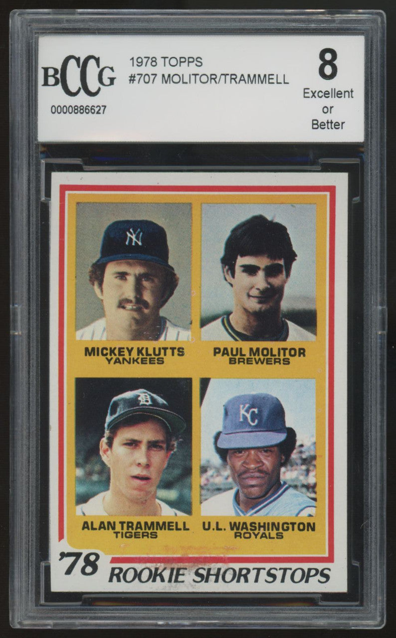 1978 Topps Paul Molitor/Alan Trammell RC Shortstops #707 BCCG 8