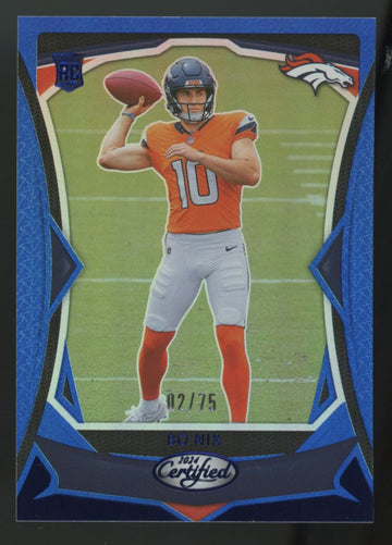 2024 Panini Certified Bo Nix RC Blue Mirror /75 #109
