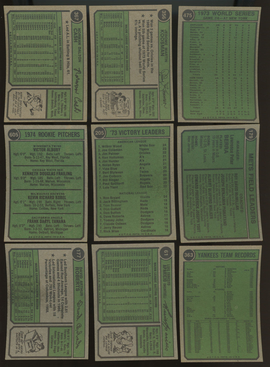 1974 Topps Baseball Complete Set (660) EX-MT