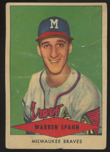1954 Red Heart Warren Spahn Poor (Paper Loss)