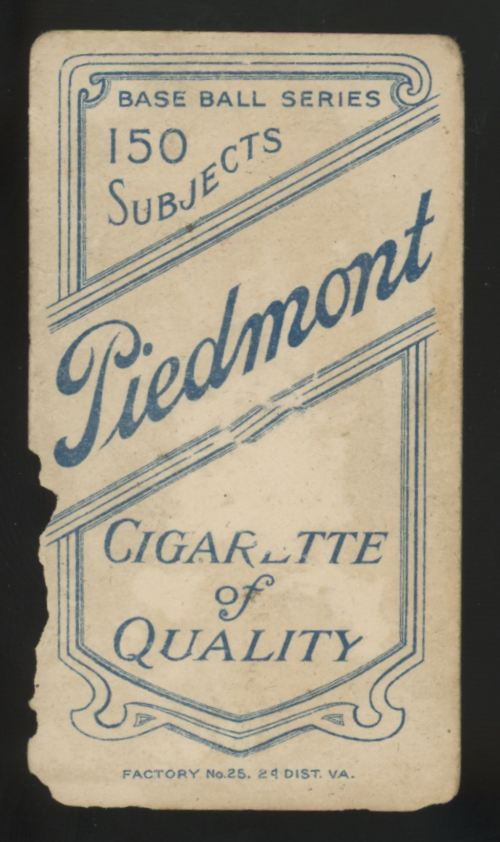 1909-11 T206 Nap Lajoie Piedmont Back Poor