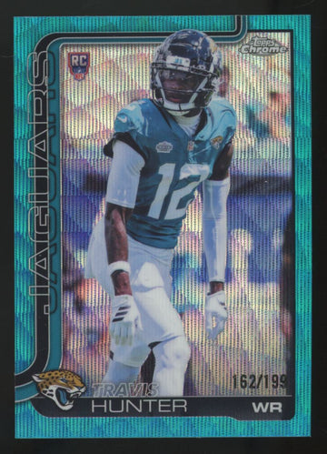 2025 Topps Chrome Travis Hunter RC Aqua Wave /199 #332