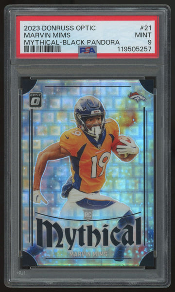 2023 Donruss Optic Marvin Mims RC Mythical Black Pandora /25 #21 PSA 9