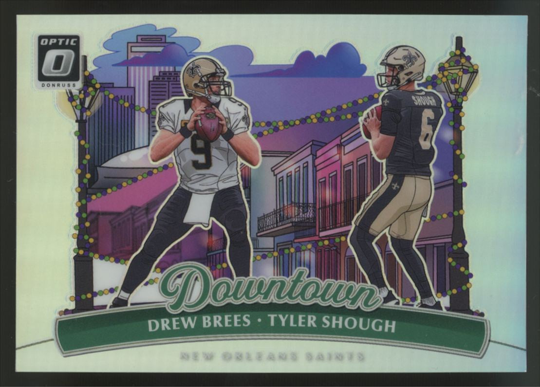 2025 Donruss Optic Drew Brees, Tyler Shough RC Dual Downtown Prizm SSP *READ