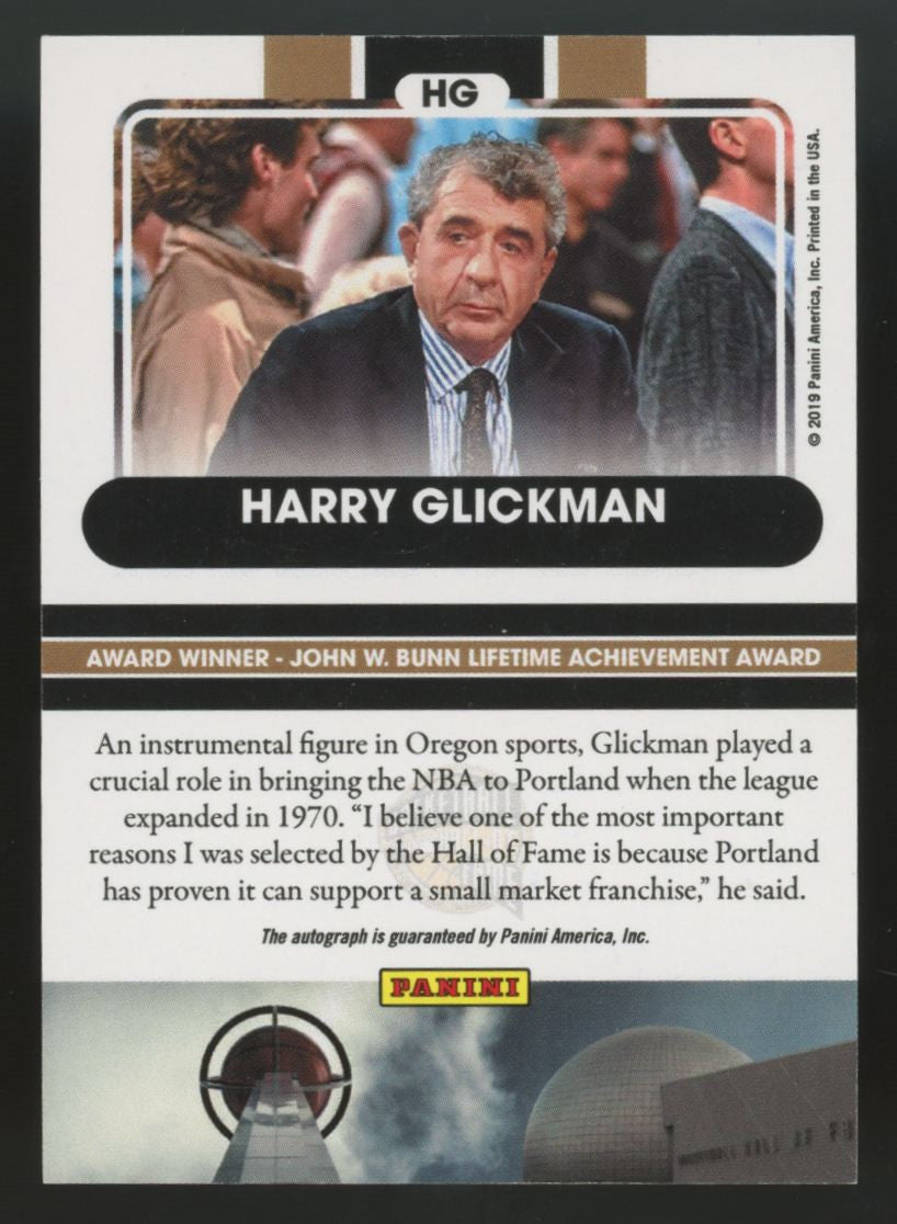 2019 Panini Hall Of Fame Harry Glickman Auto /75 #HG